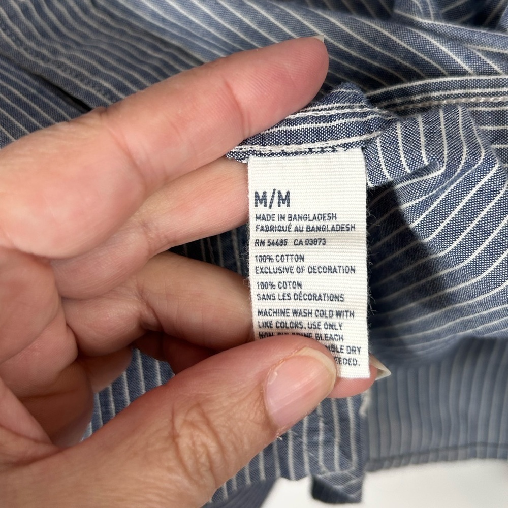 American Eagle striped button-down shirt, M, Prep Fit cotton Classic Preppy - Picture 6 of 7